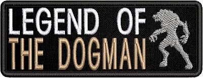 mybrand Legend of The Dogman Embroidered Patch Iron-OnSew-On Halloween Costume Bigfoot Sasquatch Cryptid Creatures Myth Folklore Badge Emblem Name Tag Gift Applique for Vest Jeans Clothing