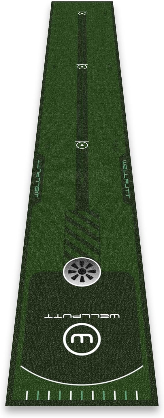 WELLPUTT - Golf Putting Training Mat - 2.4m / 8ft Essential