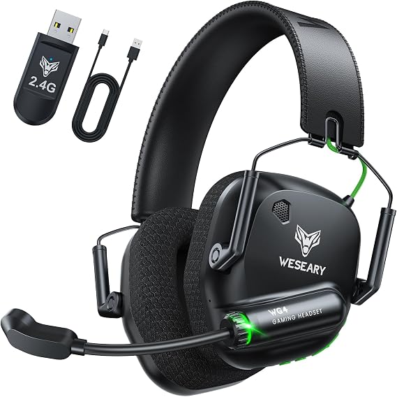 WESEARY WG4 Wireless Gaming Headset with Mic for PS5 PS4 PC Switch Mac