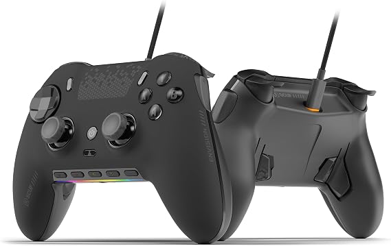 Scuf Envision 有線pc専用ゲーミングコントローラー – アンチドリフトサムスティック – 5つのリマップ可能なgキー – リマップ可能なバックパドル – ブラック