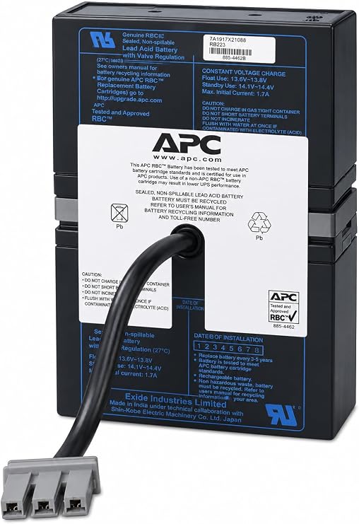 APC UPS Battery Replacement, RBC33, for APC Back-UPS Models BT1500, BT1500BP, BR1500, BX1500, SC1000, SN1000