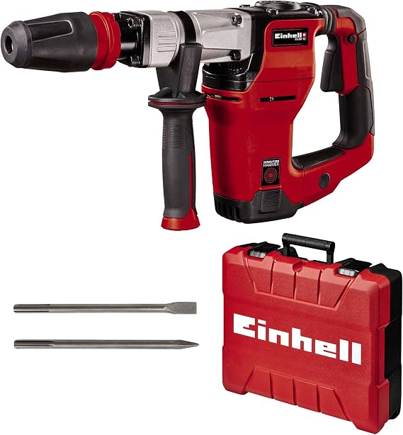 Einhell Crusher TE-DH 12 (1,050 W, 4,100 d/min Impact Speed, 12 J Impact Power, SDS-max, 4 m Rubber Cable, Pointed and Straight Chisel, E-Box Included) - 4139100