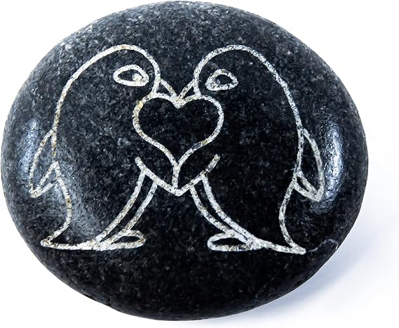 Engraved Love Penguin Pebble, Penguin stone, Penguin keepsake, Rock, Personalized Unique Love Gift, Valentine's gift, love promise, engagement gift, wedding gift