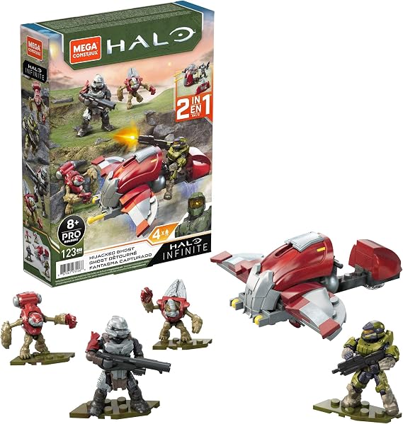 Mega Construx Halo Hijacked Ghost Vehicle Halo Infinite Construction Set, Building Toys for Kids