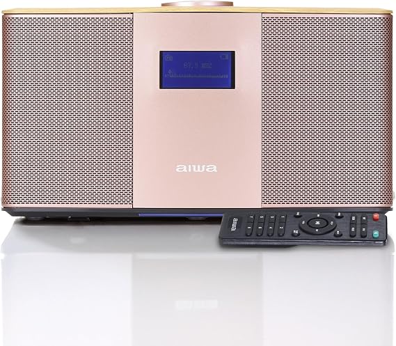 Aiwa Exos 5 Wireless Speaker - Unleash Powerful Sound and Versatile Connectivity On-The-Go Experience Bluetooth Freedom, FM Radio, Clock, 20W RMS, LCD Display, and Alarm Clock Functionality