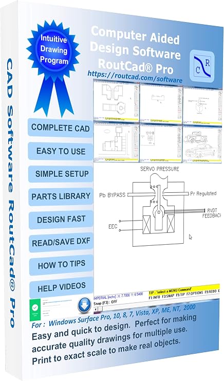 CAD Software for 2D and 3D Standard Modelling, Electrical, Mechanical, Floor Plan, Easy to use Premium Program plus tutorial videos included by RoutCad