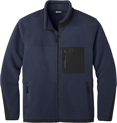 Outdoor Research Men’s Juneau Fleece Jacket – Performance Zip Up Jacket, Warm Outdoor Sweater, Comfortable Sherpa Fleece Interior, Moisture Wicking & UPF 59