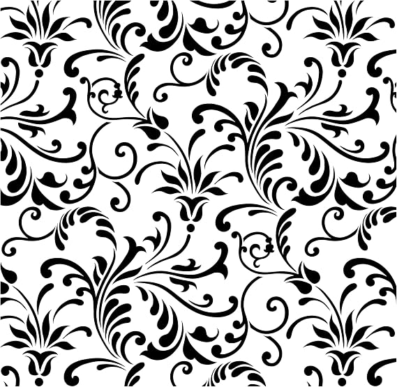 Floral Swirl All Over Pattern Stencil (10 mil Plastic) | Decor Stencils for Painting on Wood, Wall, Tile, Canvas, Paper, Fabric, Furniture and Floor | Reusable Stencil | FS034 By Designer Stencils