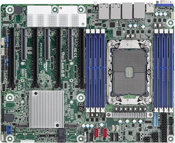 AsRock Rack SPC621D8-2L2T ATX Server Motherboard, Single Socket P+ (LGA 4189), 3rd Gen Intel Xeon Scalable Processors, C621A, Dual 1GbE+10GbE