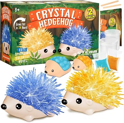Crystal Growing Kit - 2 Vibrant Colored Hedgehog to Grow - Science Kits for Kids Age 6-8, Great Gifts Toys for Boys & Girls 8-12, STEM Projects for Kids