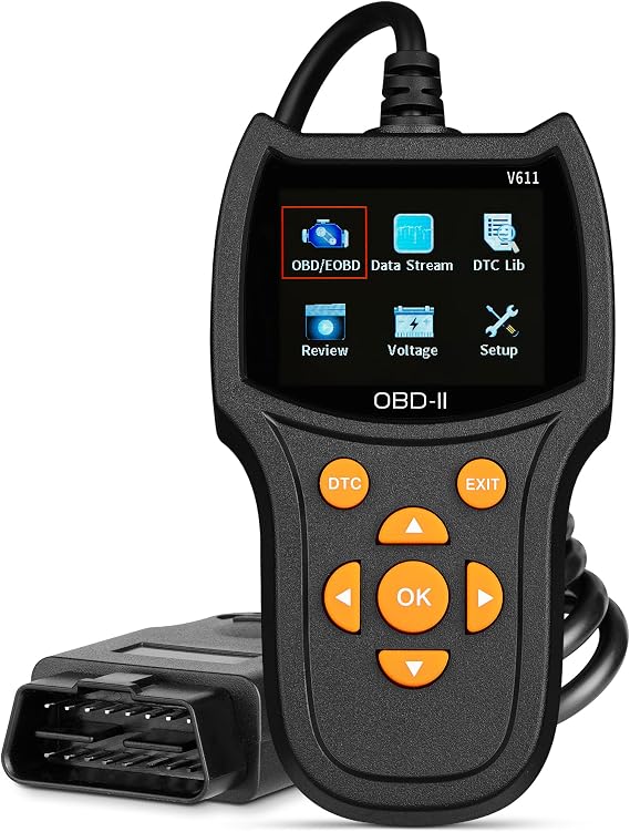 OBD2 Car Error Scanner / Engine Code Reader - Vehicle Diagnostic Test Maintenance Device with Colour Display + 10 Languages
