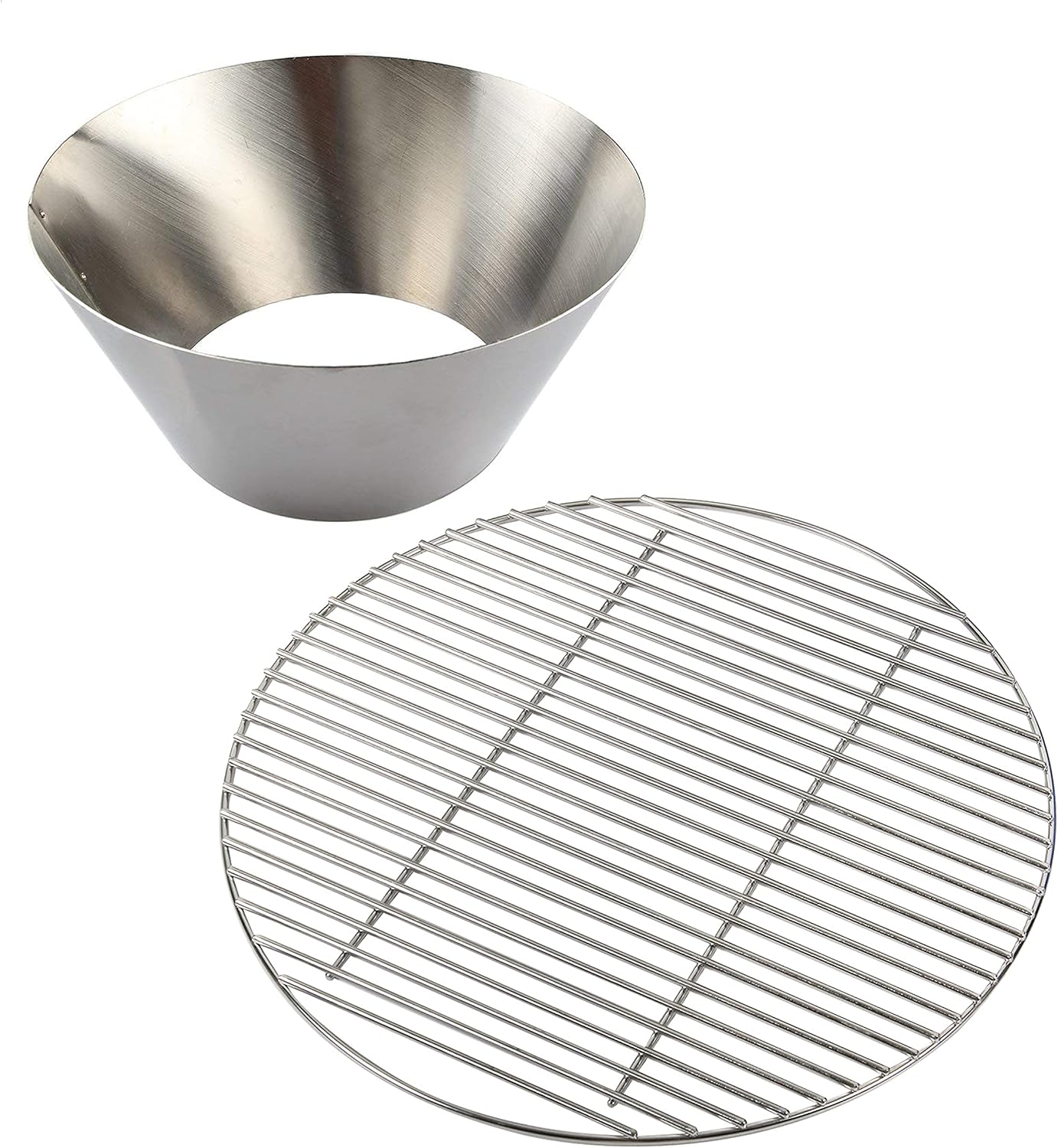 KAMaster BBQ Whirlpool for Weber 22 Kettle Grill Accessories with 17 Stainless Steel Charcoal Fire Grate for XL Big Green Egg