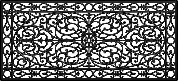 Calloway Mills 900222248 Gatsby Rubber Doormat, 22" x 48", Black