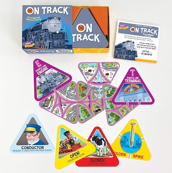 ON Track Three Corner Strategy Game by TREND enterprises, Inc. - Family-Friendly Card Games