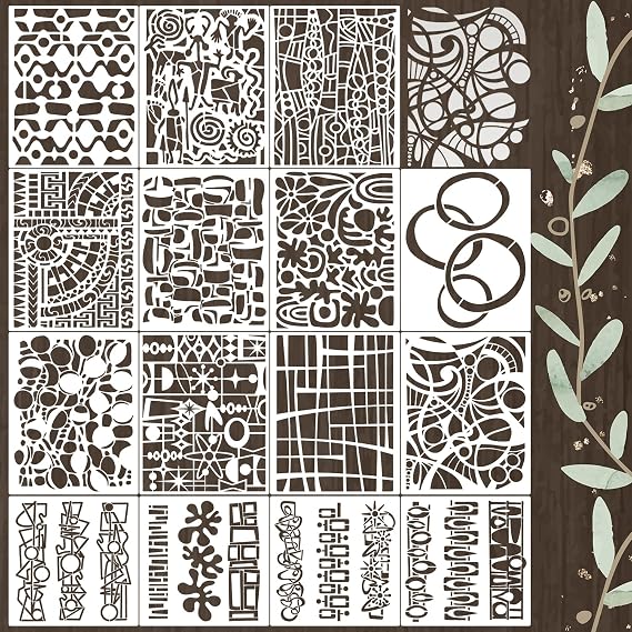 Stencils for Crafts Reusable Texture Stencils for Painting 10"x8"
