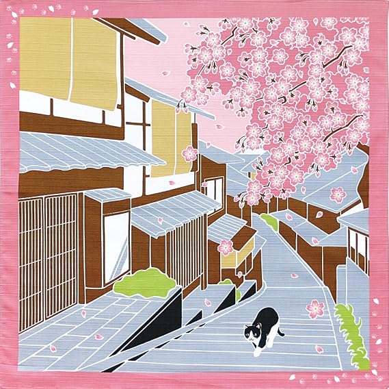 Yamako 88588 Tama's Walk, Small Furoshiki, Cherry Blossom, 19.7 x 19.7 inches (50 x
