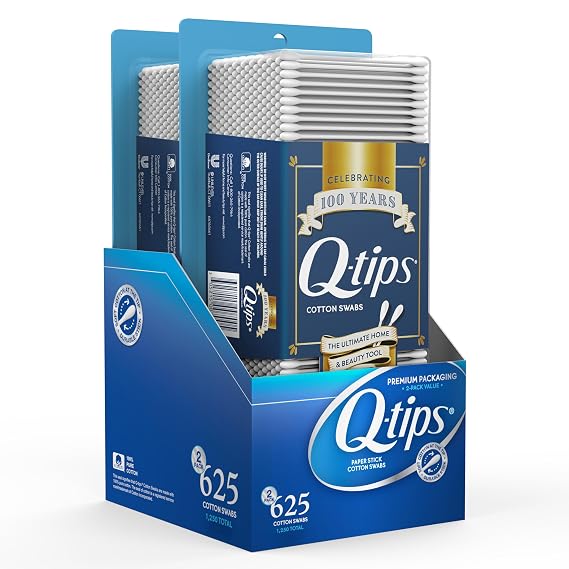 Q-Tips Cotton Swabs 625 Count 2-Pack Original Cotton Swabs with Soft Tips, Makeup Tools, Beauty, Personal Care & Household Essentials