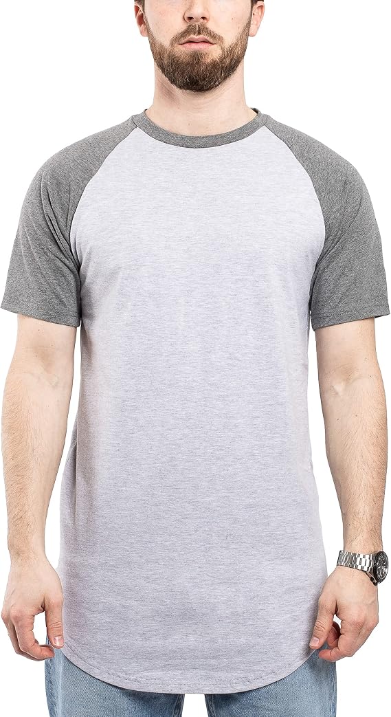 Blackskies Men's Round Basic Baseball Longshirt T-Shirt
