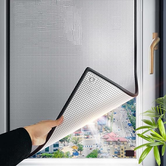 Window Film Privacy Film for Glass Windows,Heat Reflective Window Film,8mm Aluminium Foil Blackout Window Tinting Film,Heat Control Shield,Window Film Sun Blocker,No Glue,WxH-70x200cm(28x79in)