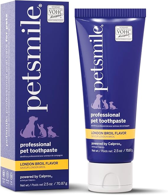 Petsmile VOHC Accepted Pet Toothpaste, London Broil 2.5 Oz, Cats + Dogs