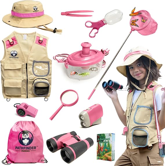 Kids Explorer Kit with Safari Vest & Hat for 3-7 Year Old Boys & Girls