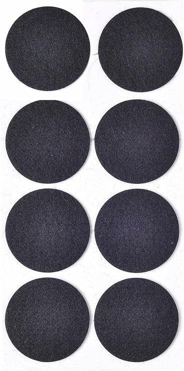 Siyah Keçe 8 Adet 5,5 Cm Yuvarlak Yapışkanlı Sandalye, Masa, Koltuk Altı Parke Koruma Keçesi
