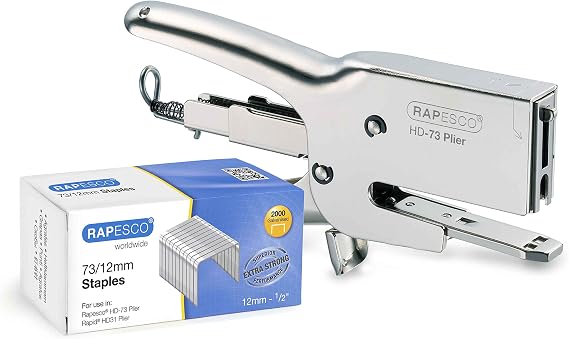 Rapesco 1306 Set Classic Heavy Duty 73 Plier Stapler and Staples 73/12 mm - Pack of 2000