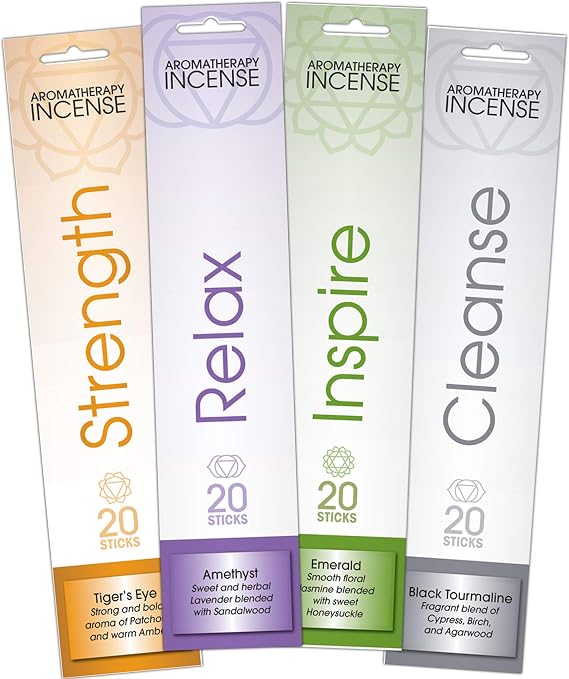 Gonesh Aromatherapy 4 Pack - Relax, Strength, Inspire, Cleanse