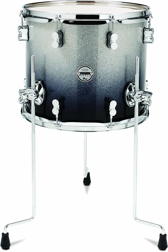 Pacific Drums PDCM1214TTSB 12 x 14 Inches Floor Tom with Chrome Hardware - Silver to Black Fade