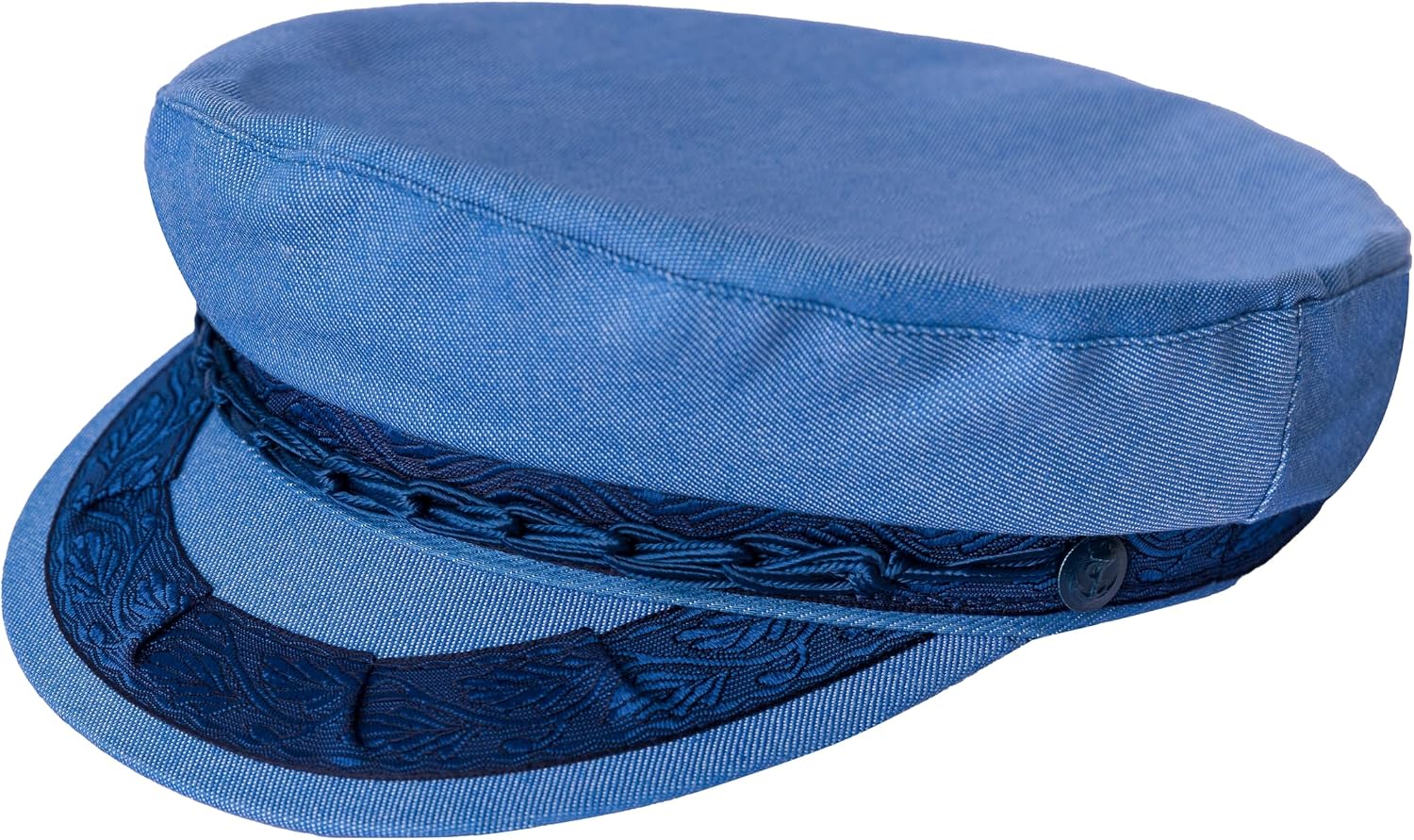 Aegean Authentic Greek Fishermans Cap - Blue Denim - Size 7 18 21 12 Inches - 57 cm