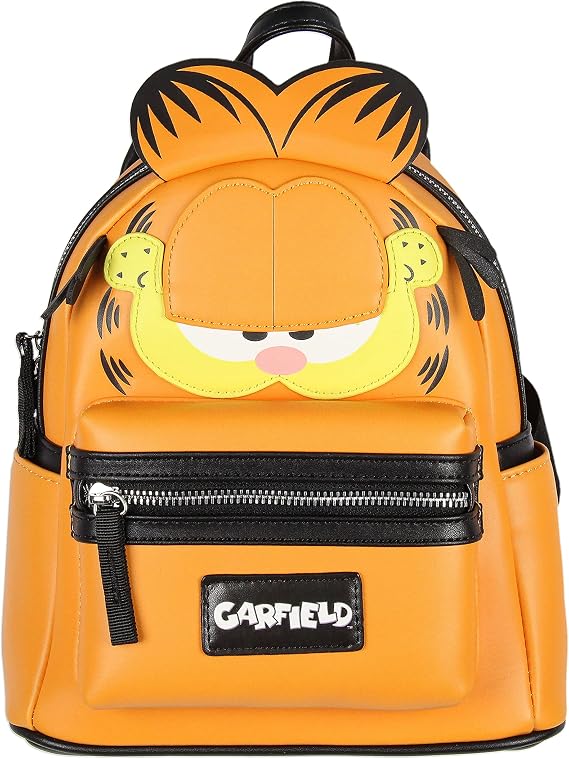 INTIMO Nickelodeon Classic Comic Character Face Garfield Zippered Mini Backpack Bag 10"