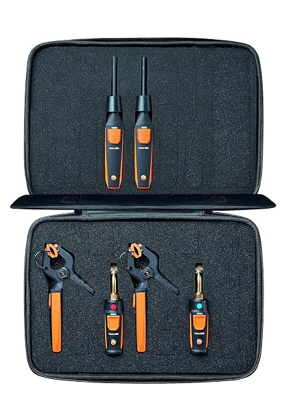 testo Smart Probe Kit - HVAC/R Test & Load Set for Air Conditioning, Refrigeration & Heating System - with 2X 115i Clamp Meter, 2X 549i High Pressure Gauge, 2X 605i Thermohygrometer with Bluetooth
