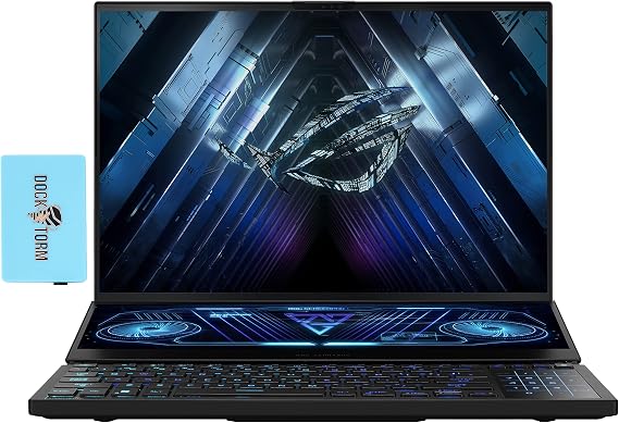 ASUS ROG Zephyrus Duo 16 GX650 GX 16.0" 240Hz WQXGA Gaming Laptop (AMD Ryzen 9 7945HX 16-Core, 64GB DDR5, 2TB PCIe SSD, GeForce RTX 4080 12GB, Per Key RGB KYB, Win11P) w/Dockztorm Dock