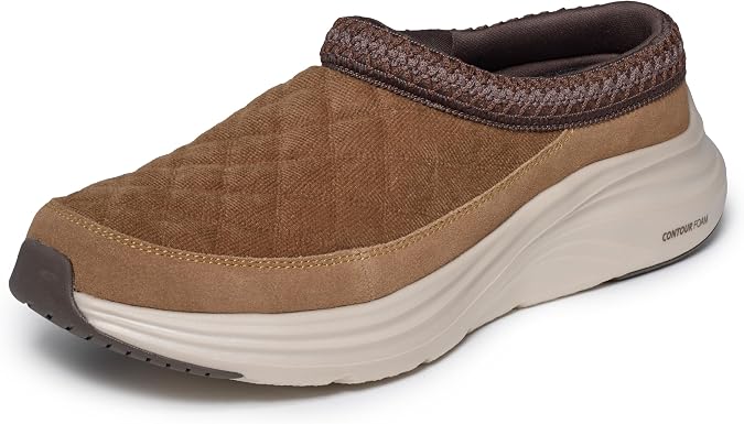 Skechers メンズ コンターフォーム コージーフィット ミュール, チェスナット, 8 Wide