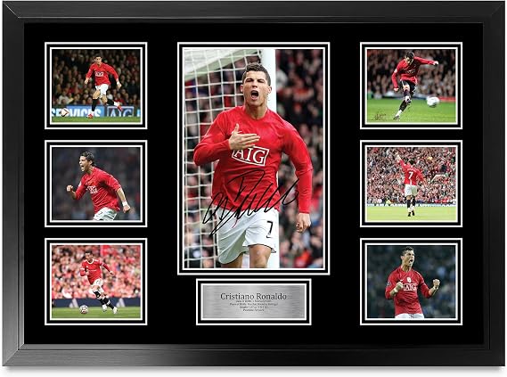 HWC Trading Cristiano Ronaldo Printed Memorabilia Signed Autograph Photo Display for Football Fans and Fans - A2 Framed