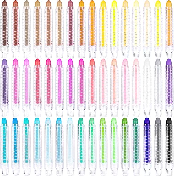 Sidewalk Chalk for Kids, 48 Colors Dustless Washable Toddlers Chalk with Plastics Holder for Blackboard Drawing Writing Toys Gift Party Favors