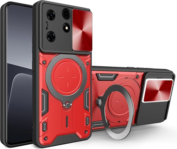 Compatible with Infinix Smart 8 Case,Compatible with Infinix Hot 40i Case,with Slide Camera Lens Cover Compatible with Infinix Hot 40i X6528B / Smart 8 X6525 Case Red