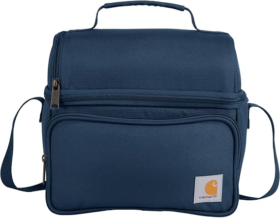 Carhartt Insulated 12 Can Two Compartment Lunch Cooler, Durable Fully-Insulated Lunch Box, Navy