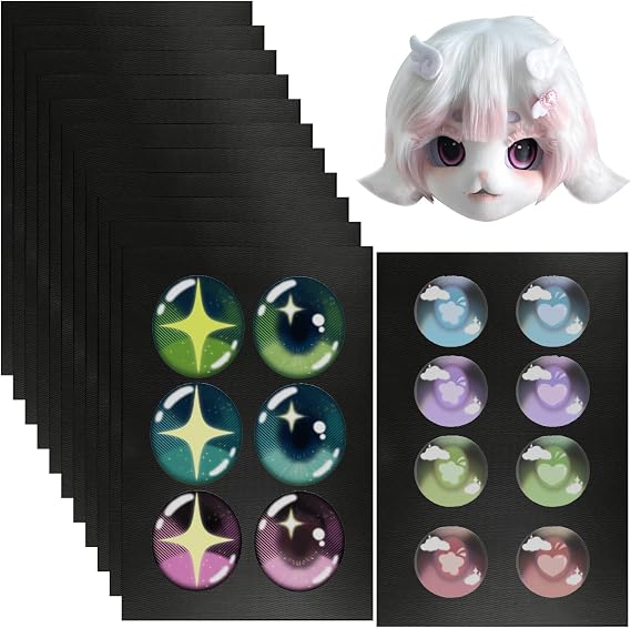 Fursuit Eye Mesh 12Pcs Black PVC Mesh 7.87x11.81 for Cosplay Fursuit Mask