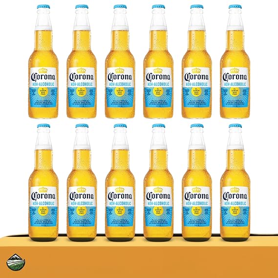 [Pack of 12] Non-Alcoholic Corona Beer - Same Crisp and Balanced Taste of Your Favorite Mexican Lager - Enhance Shipping Methods With Pulp For Breakage Prevention