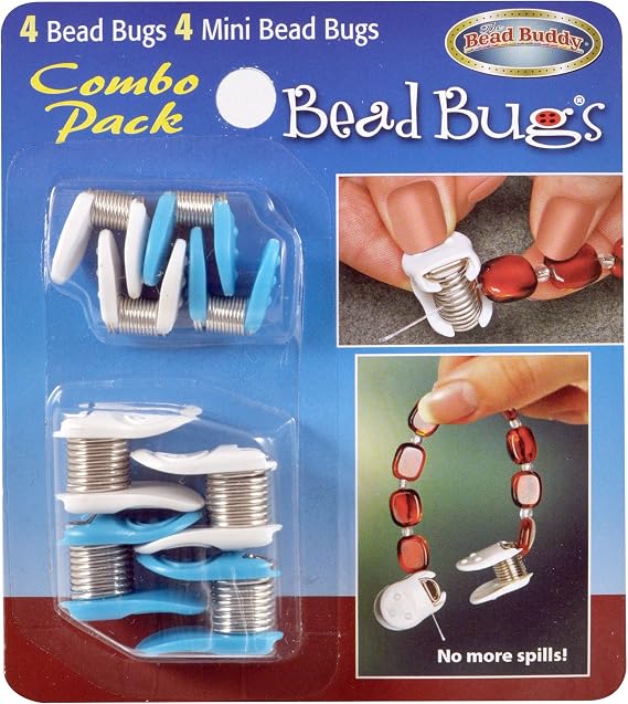 Bead Buddy 8 Piece Bead Bug Combo Pack - Spring Clamps for Beading and Jewelry Making - 8 Spring Clamps Per Package