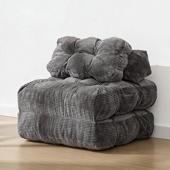 Folding Sofa Bed Convertible Sleeper Chair with Pillow Foldable Mattress with Back Support, Comfy Floor Sofa Lounge for Living Room Bedroom