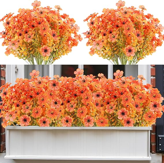 12Bundles Autumn Artificial Fake Flowers for Outdoor