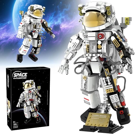 Space Astronaut Building Sets for Kids 8-12+, Astronaut Model Building Kits with Display Stand, Space Astronaut Explorer Building Block Toys for Kid, Collectible Gifts for Adults Boys Girls, 652Pcs