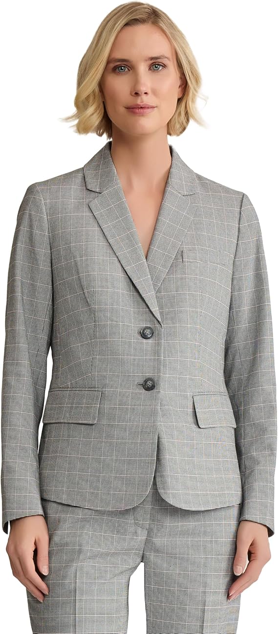 Kasper Women's Houndstooth Two Button Blazer