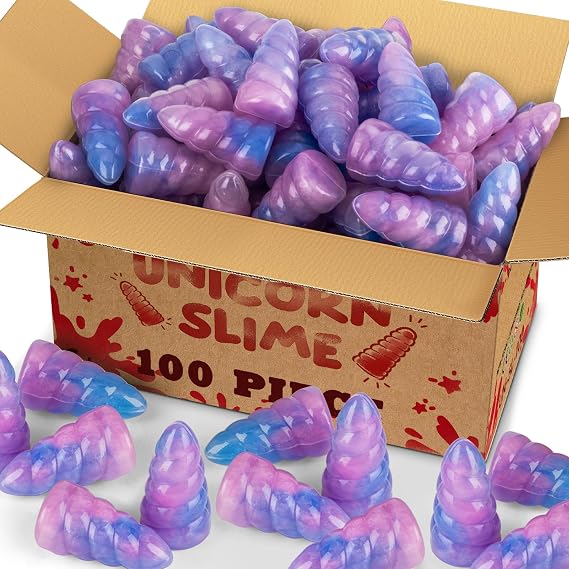 100 Pack Unicorn Theme Slime Party Favors Supplies, Unicorn Slime Bulk