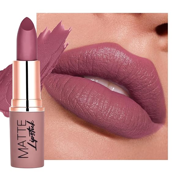 Matte Velvet Lipstick Long Lasting, Mauve Cream Smooth Lipstick for Women
