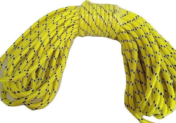 Blue Ox Rope 1/2" Arborist Double Braid Polyester, USA Made, Yellow, 300 ft