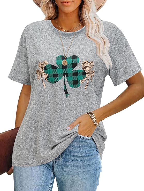 St Patricks Day Shirt Women Saint St. Patrick's Shamrock Irish Lucky Outfits Shirts