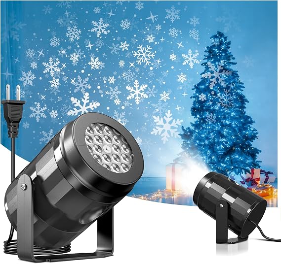 LED Snowflake & Christmas Projector Light, Dynamic Projection, 270 Rotating, Outdoor & Indoor Projector Light, Christmas Decorative Lights, Night Light for Xmas Gift Holiday Party Decoration